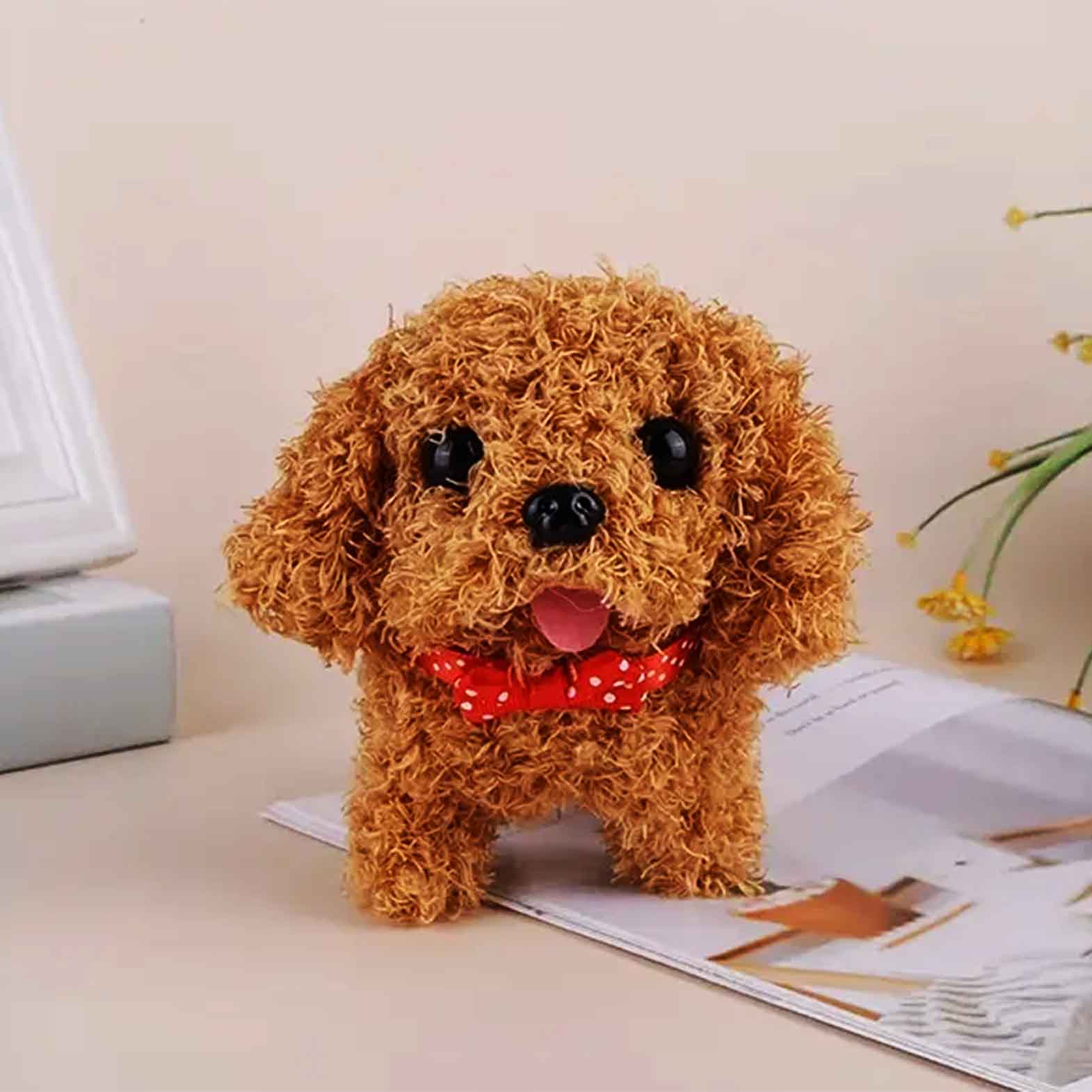 A joyful, robotic puppy