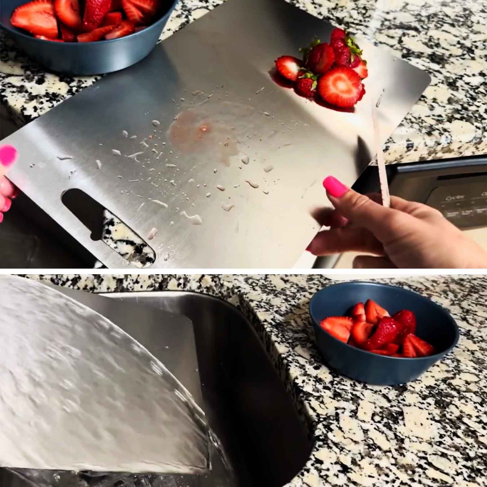 Titanium-coated cutting board